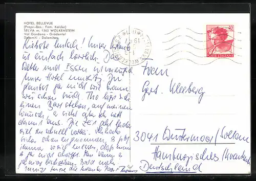 AK Selva - Wolkenstein, Hotel Bellevue