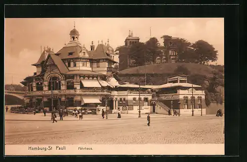 AK Hamburg-St. Pauli, Blick zum Fährhaus