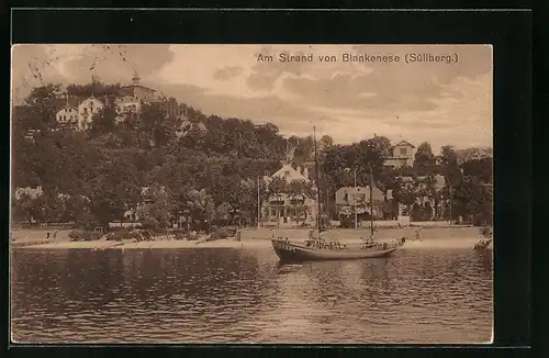 AK Hamburg, Am Strand von Blankenese (Süllberg)