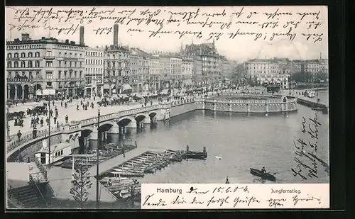 AK Hamburg-Neustadt, Jungfernstieg aus der Vogelschau