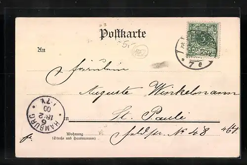 AK Hamburg-Uhlenhorst, Alster mit Schwanenhaus