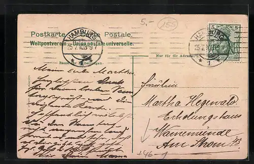 AK Hamburg-Neustadt, Strassenbahn am Alsterpavillon