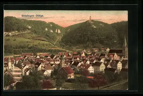 AK Geislingen-Steige, Gesamtansicht aus der Vogelschau