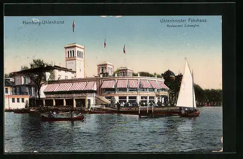 AK Hamburg-Uhlenhorst, Fährhaus, Restaurant Schwegler