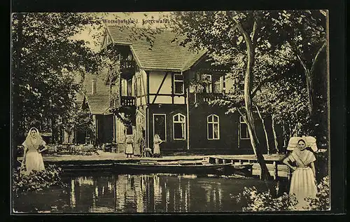 AK Lübbenau, Gasthaus Wotschofska im Spreewald
