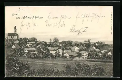 AK Hohenschäftlarn, Ortsansicht aus der Vogelschau