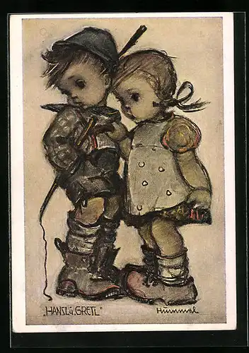 Künstler-AK Hummel: Hansl und Gretl