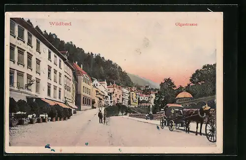 AK Wildbad, Olgastrasse mit Gasthof