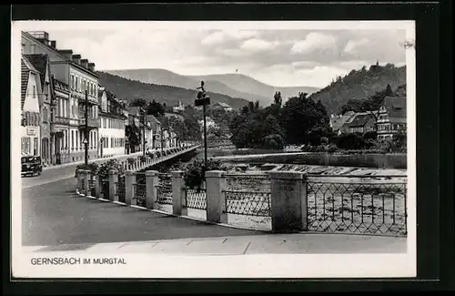 AK Gernsbach im Murgtal, Ortspartie am Wasser