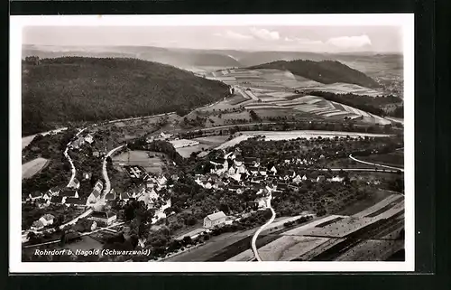 AK Rohrdorf (Schwarzwald), Totalansicht aus der Vogelschau
