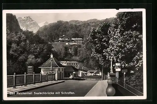 AK Bad Reichenhall, Saalachbrücke mit Schroffen