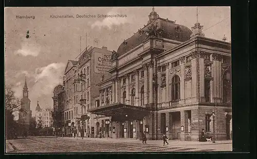 AK Hamburg-St.Georg, Kirchenallee, Deutsches Schauspielhaus