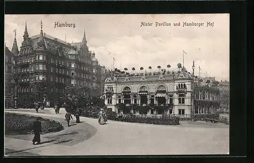 AK Hamburg-Neustadt, Alster Pavillon und Hamburger Hof