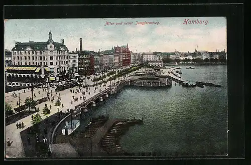 AK Hamburg-Neustadt, Alter und neuer Jungfernstieg