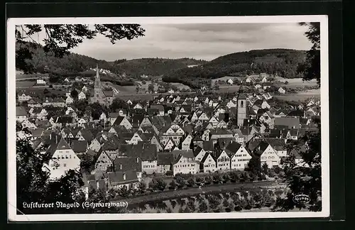 AK Nagold (Schwarzwald), Gesamtansicht aus der Vogelschau
