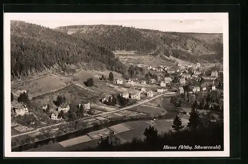 AK Hirsau (Wttbg. Schwarzwald), Panorama von einem Berg aus