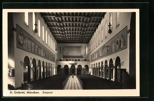 AK München-Haidhausen, Empore der Kirche St. Gabriel
