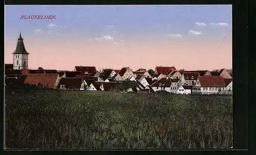 AK Blaufelden, Ortsansicht aus der Vogelschau