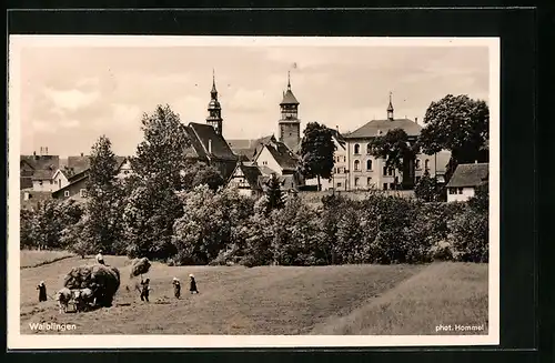 AK Waiblingen, Teilansicht mit Kirche