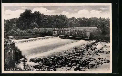 AK Lingen /Ems, Hanekenfähr-Wasserfall