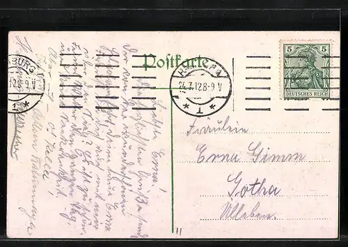 AK Hamburg-St.Pauli, Bismarck-Denkmal