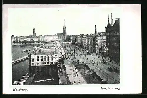 AK Hamburg-Neustadt, Jungfernstieg aus der Vogelschau