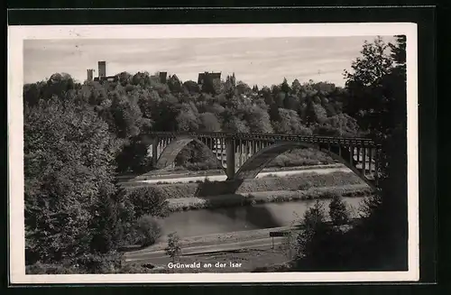 AK Grünwald an der Isar, Blick zur Brücke