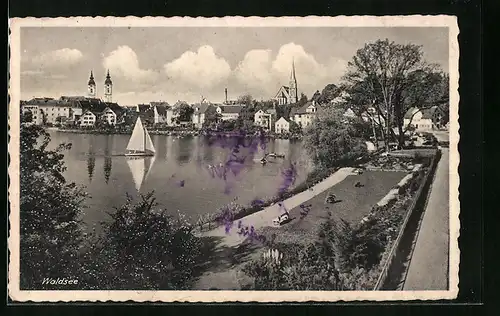 AK Ulm a.d. Donau, Waldsee aus der Vogelschau