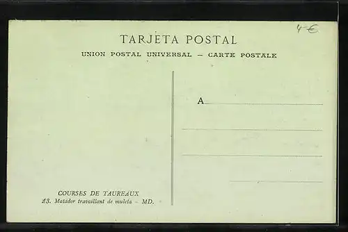 AK Corrida de Toros, Matador toreano de muleta, Stierkampf
