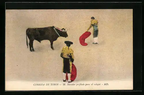 AK Corrida de Toros, Matador perfilado para el volapiè, Stierkampf