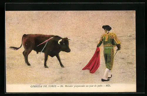 AK Corrida de Toros, Matador preparando un pase de pecho, Stierkampf