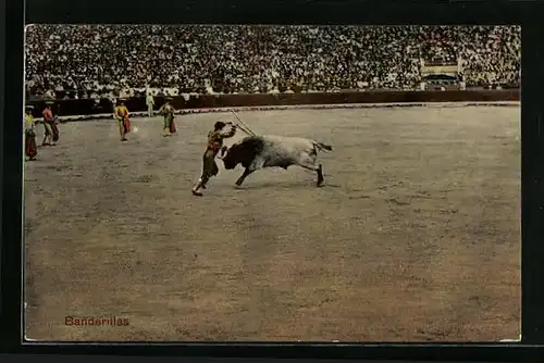 AK Banderillas, Szene beim Stierkampf