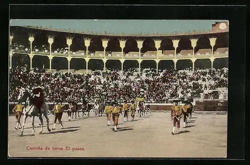 AK Corrida de torros El paseo, Stierkampf