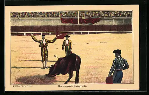 AK Une estocade foudroyante, Stierkampf