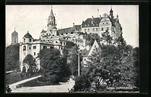 AK Sigmaringen, Blick zum Schloss