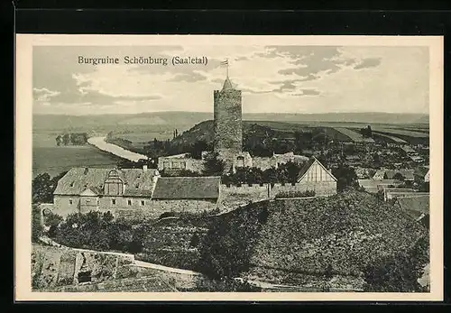 AK Naumburg (Saale), Gesamtansicht mit Burgruine Schönburg