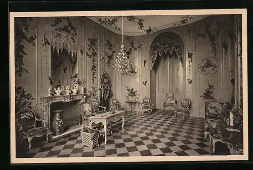 AK Potsdam, Schloss Sanssouci, Voltairezimmer