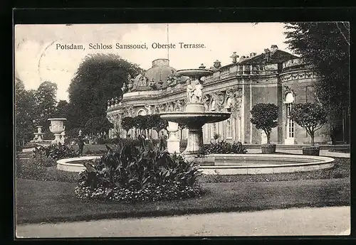 AK Potsdam, Schloss Sanssouci, Oberste Terrasse