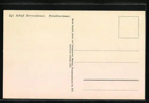 AK Herrenchiemsee, Porzellanzimmer im Kgl. Schloss