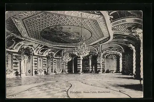 AK Potsdam-Sanssouci, Muschelsaal Neues Palais