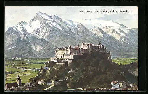 AK Salzburg, Festung Hohensalzburg und Untersberg