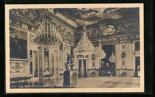 AK Herrenchiemsee, Ochsenaugensaal im Königlichen Schloss
