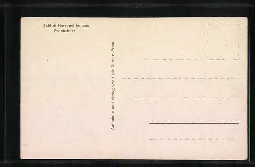 AK Herrenchiemsee, Prachtbett im Schloss