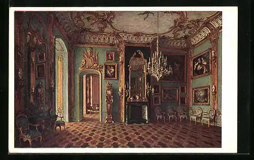 AK Potsdam-Sanssouci, Die Blaue Kammer im Neues Palais