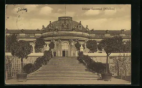 AK Potsdam, Schloss Sanssouci (Mittelbau)