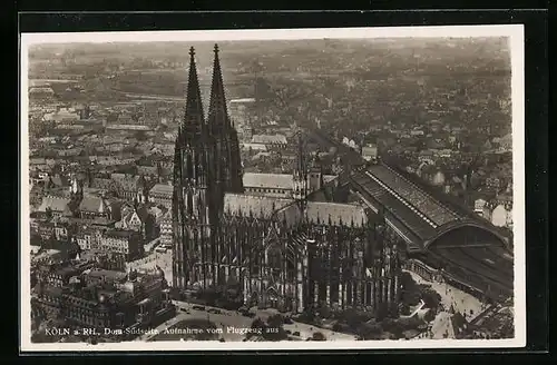 AK Köln, Dom-Südseite aus der Vogelschau