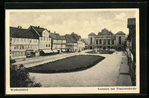 AK Wolfenbüttel, Saarplatz mit Trinitatiskirche