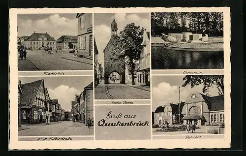 AK Quakenbrück, Marktplatz, Hohe Pforte, Bahnhof