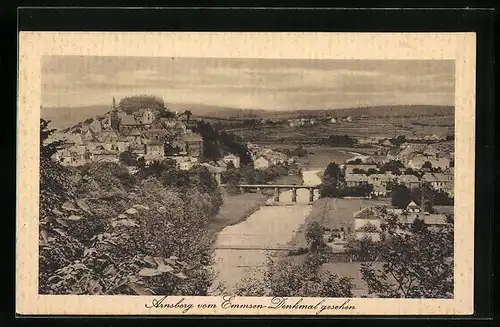 AK Arnsberg, Panoramablick vom Emmsen-Denkmal gesehen