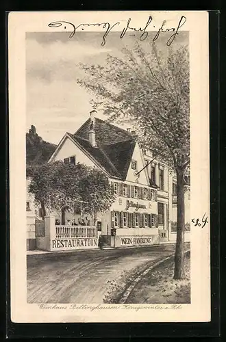 AK Königswinter a. Rh., Restaurant-Weinhandlung Bellinghausen